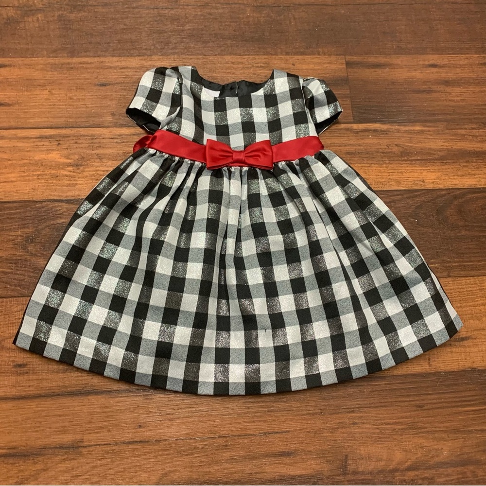 Baby Girl 24m Dress Sparkle Black Silver Red Party Holiday Special Occasion